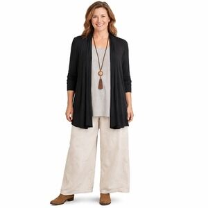 Eileen Fisher Stretch Jersey Knit Long Cardigan Size XS USA Minimalist Lagenlook